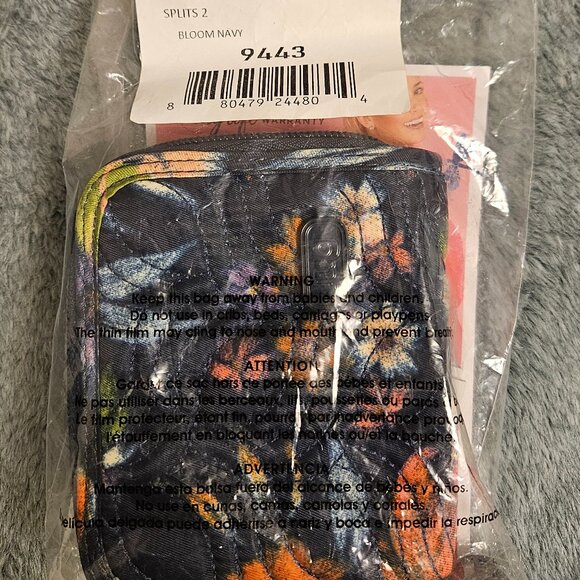 NWT Lug Splits compact RFID wallet in Bloom Navy - Picture 6 of 6